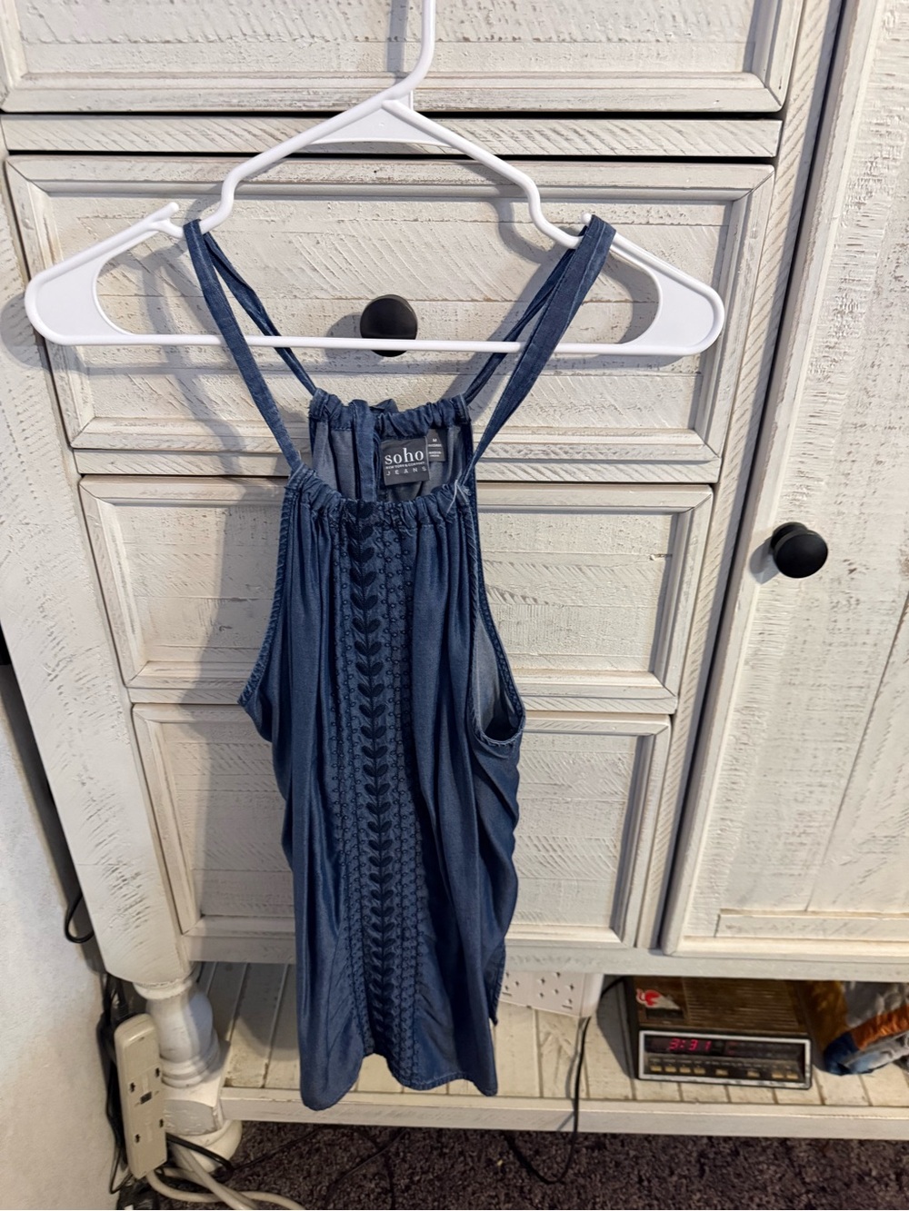 Soho Denim-Blue Crochet-Detail Tank - Picture 1 of 4